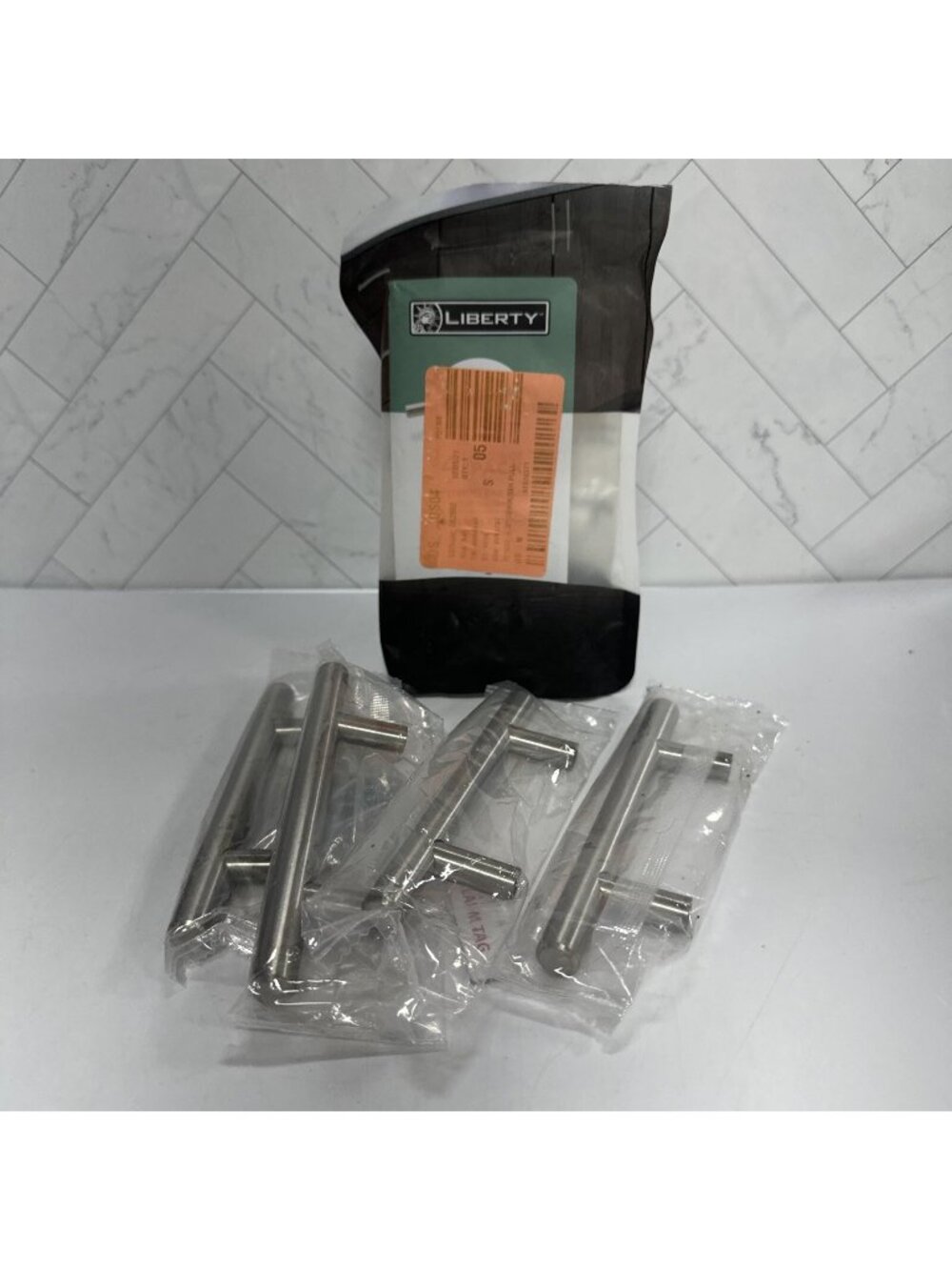 Liberty Hardware Bauhaus 3" Bar Cabinet Pull 4x Stainless Steel Brushed Silver
